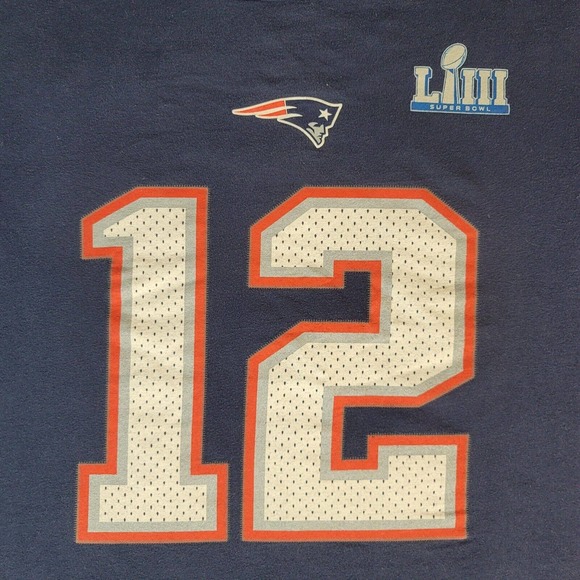 New England Patriots 2019 Super Bowl LIII Champions Tom Brady #12 Tee Sz XL - Picture 3 of 7